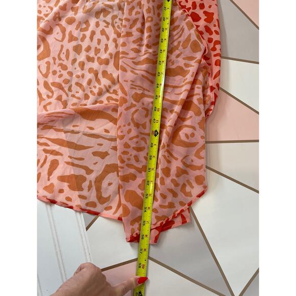 Bebe Orange Leopard Print V-Neck Fit And Flare Maxi Dress Womens Size S - Picture 7 of 7